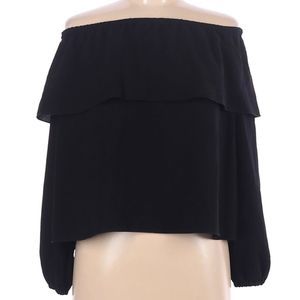 Aritzia Wilfred Free Off Shoulder Ruffle Long Sleeve Blouse